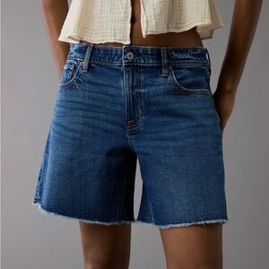 AE 8" Dreamy Drape Stretch Low-Rise Baggy Jort Short Size 10 Dark Vintage Wash